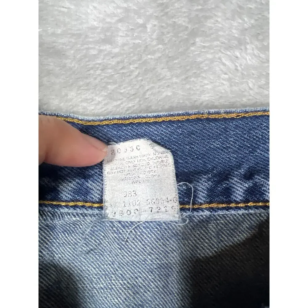 Vintage Levi's 550 Distressed Jeans 38x30 Made in USA Light Wash